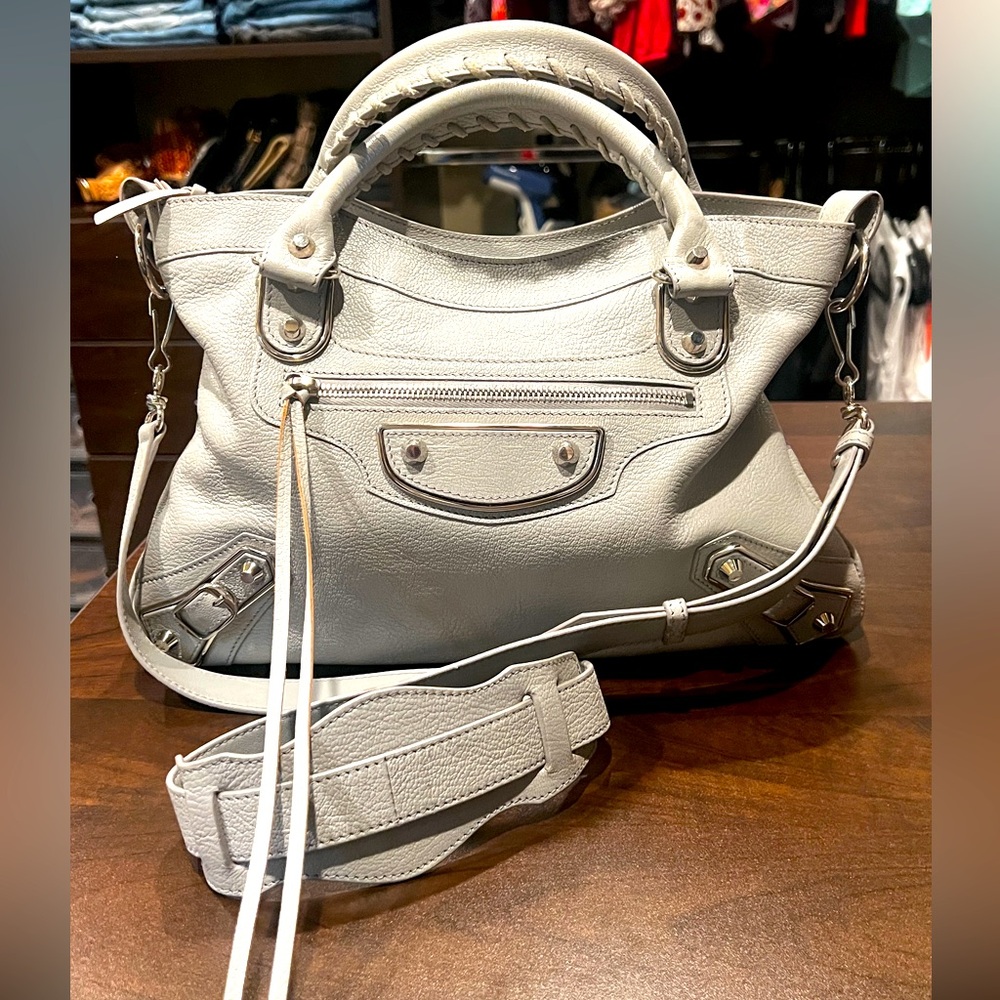 Light Grey Balenciaga Medium Shoulder/Cross-Body, Like New!